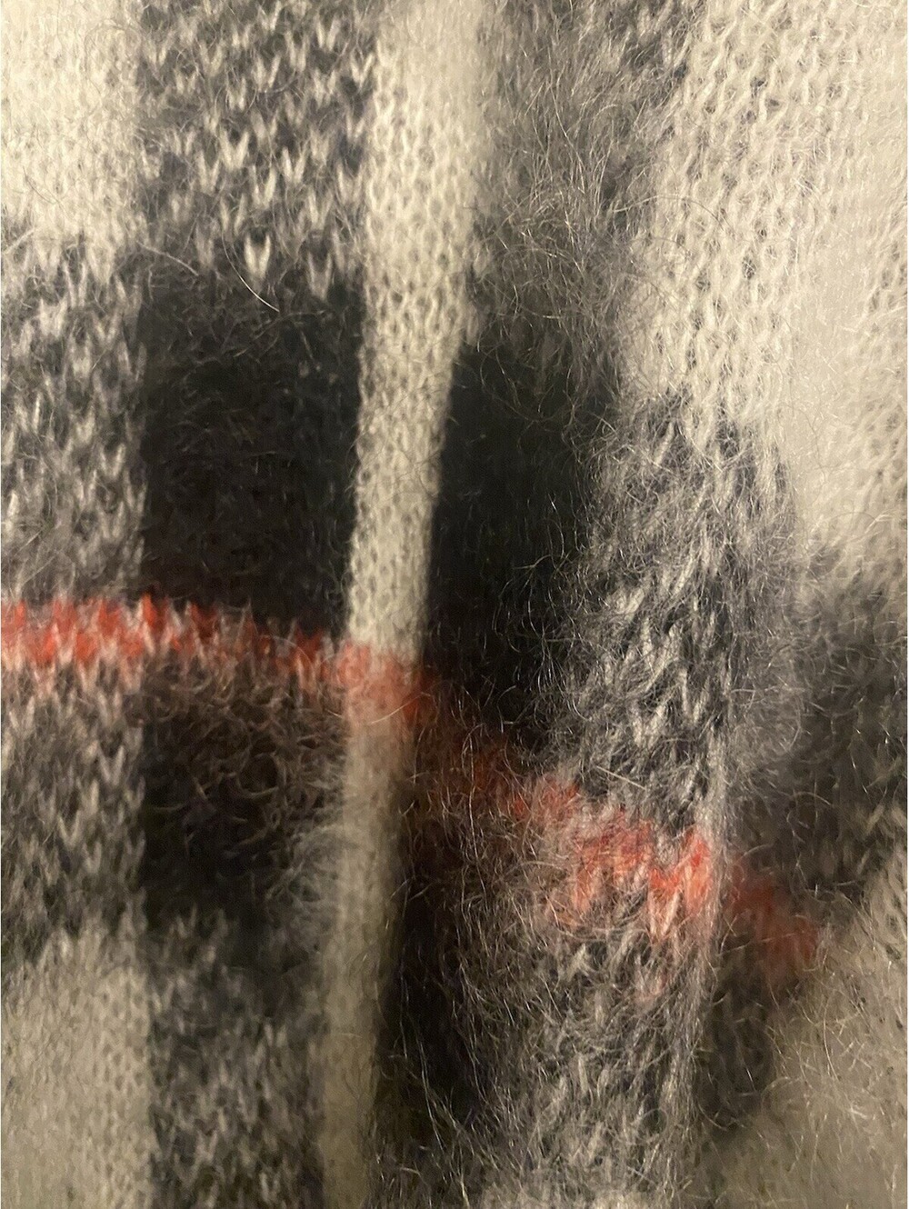 Tomorrowland Tricot Giant Plaid Sweater Duster Mohair Blend Tag Removed Large - Picture 4 of 8